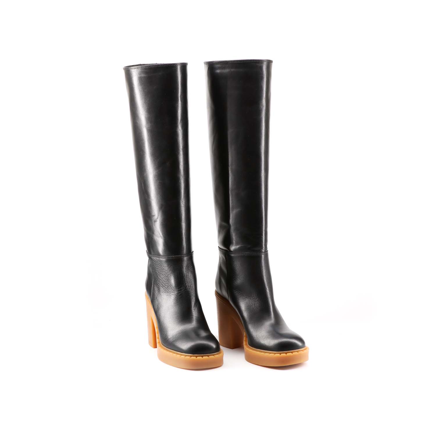 Club Style Stivale Tacco Largo Pelle Nero